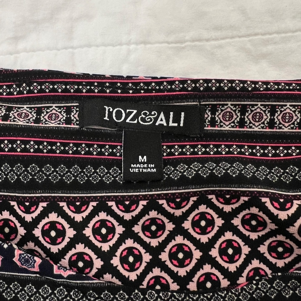 Roz & Ali Graphic Dress Size Medium Abstract Career Short Sleeve - Picture 6 of 10